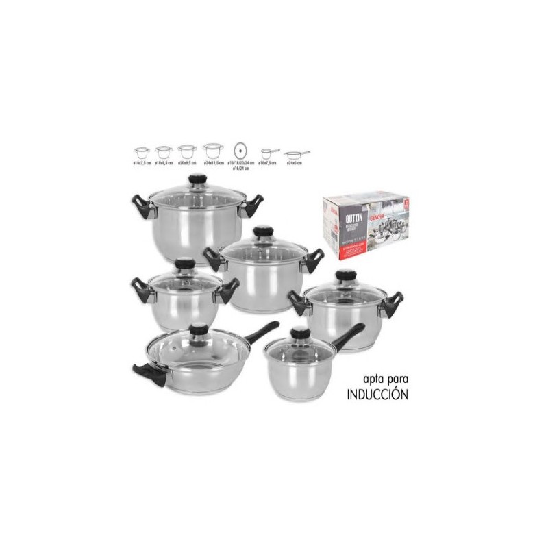 BATERIA DE COCINA 6 PIEZAS INDUCCION GENOVA QUTTIN