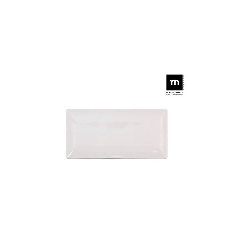 SET 18 FUENTES RECTANGULAR IVORY BRILLO 30X15CM LA MEDITERRANEA