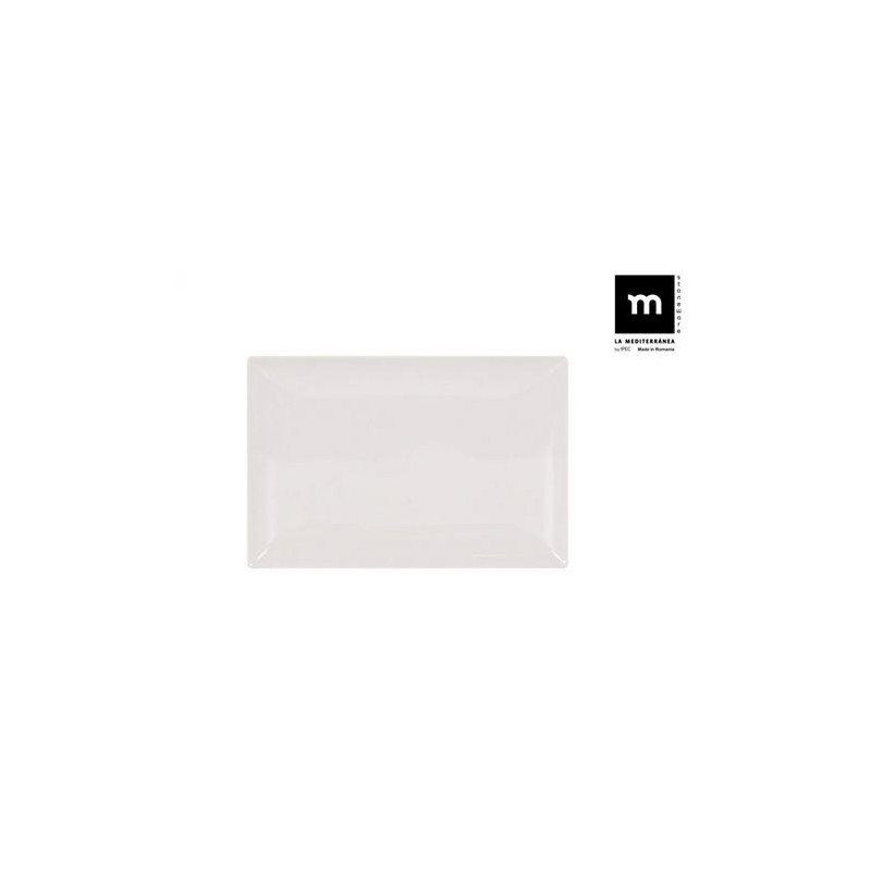 SET 6 FUENTES RECTANGULAR IVORY BRILLO 30X20CM LA MEDITERRANEA