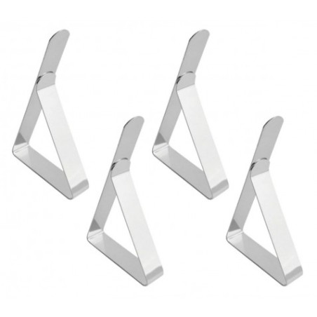 PACK 4 PINZAS SUJETAMANTELES ACERO 7.5X1.2X4.5CM