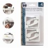 PACK 4 PINZAS SUJETAMANTELES BLANCOS 5.5X1.5CM