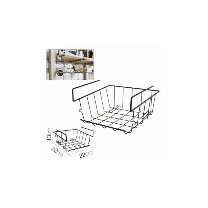 CESTA HOSTELERIA COLGANTE NEGRA 22X22X13