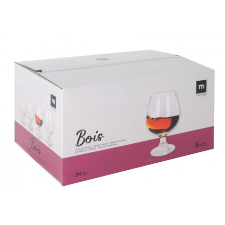 SET 6 COPAS COÑAC 340ML BOIS LA MEDITERRANEA