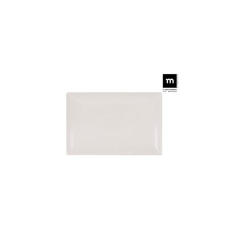 FUENTE RECTANGULAR IVORY BRILLO 34X22.5CM ELITE LA MEDITERRANEA