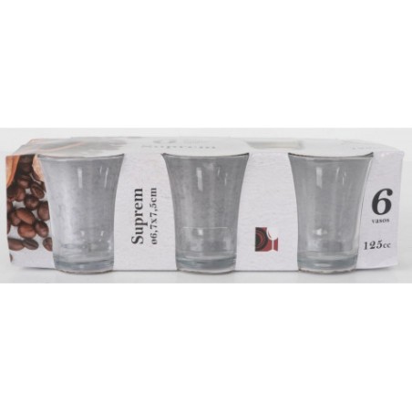 SET 6 VASOS BOMBON 125ML SUPREM ARCOGLASS