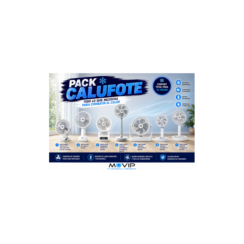 PACK VENTILADORES BATERIA RECARGABLES...