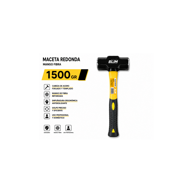 MACETA REDONDA 1500GR MANGO FIBRA BLIM