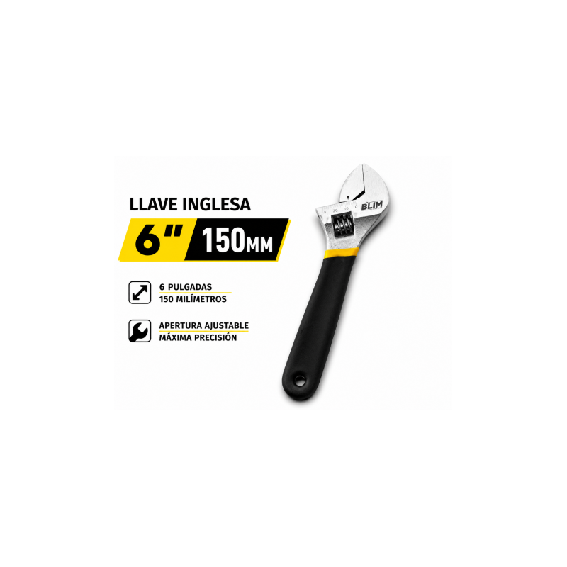 LLAVE INGLESA 6" 150MM CON MANGO RECUBIERTO BLIM