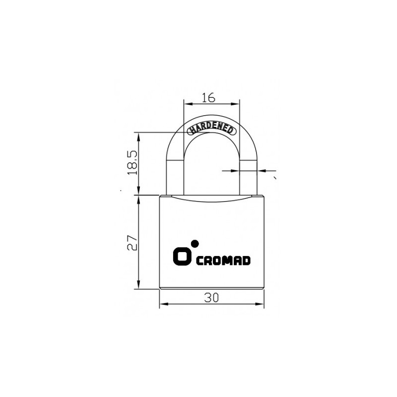 CANDADO DE LATÓN 30MM 2 LLAVES CROMAD