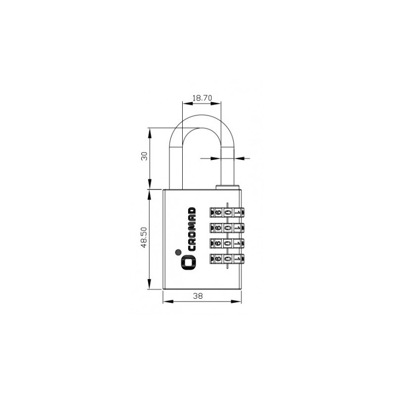 CANDADO COMBINACIÓN DE LATÓN 40MM CROMAD