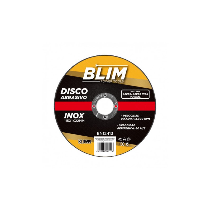 DISCO ABRASIVO INOX 115X1X22MM BLIM