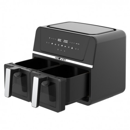 FREIDORA DE AIRE AIRCOOK DIGITAL DOBLE CESTA 9L 1700W CON VENTANA MUVIP