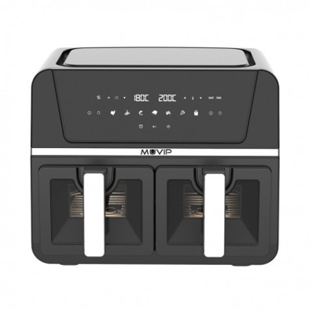 FREIDORA DE AIRE AIRCOOK DIGITAL DOBLE CESTA 9L 1700W CON VENTANA MUVIP