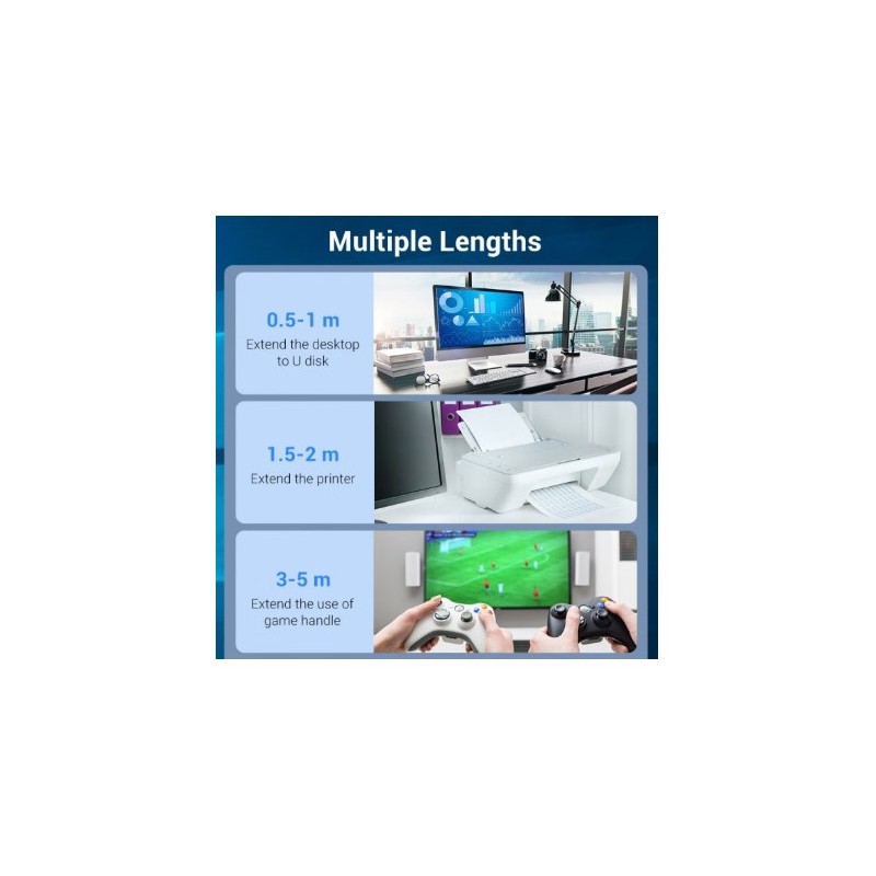 CABLE EXTENSION USB 3.0 A MACHO A A...