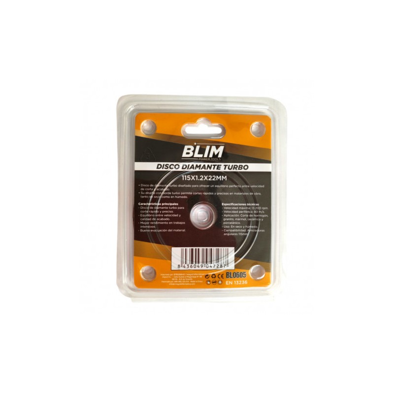 DISCO DIAMANTE TURBO 115X1.2X22MM BLIM