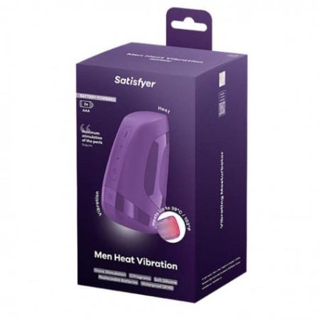 MASTURBADOR MASCULINO MEN HEAT VIBRATION DARK BERRY SATISFYER