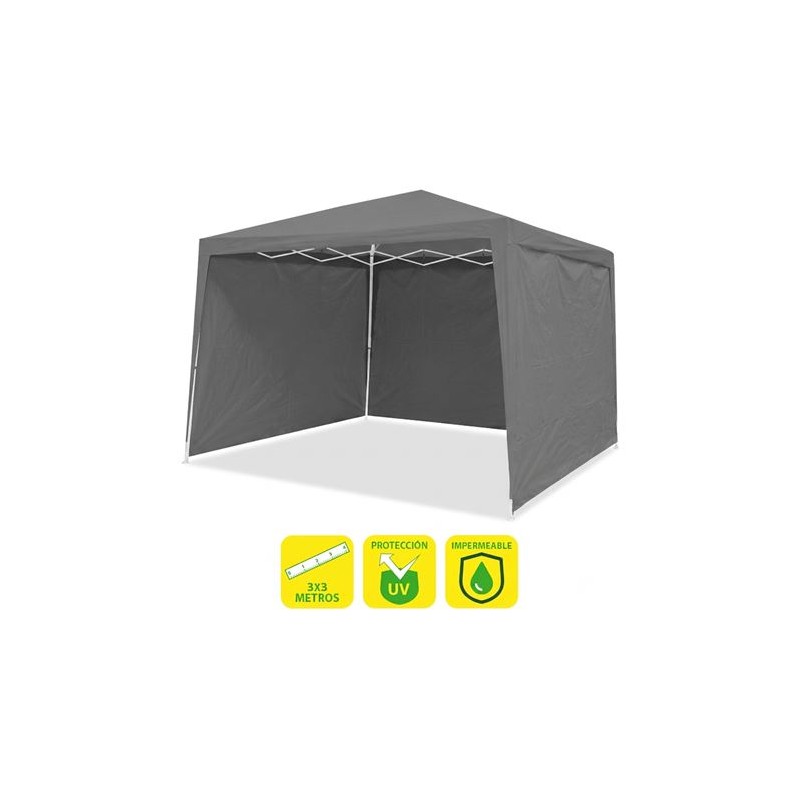 CARPA ACERO RAFIA 3X3 METROS GRIS + 3...