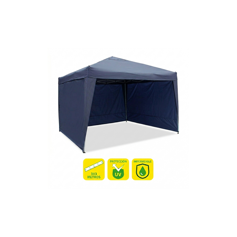 CARPA PLEGABLE ACERO 3X3 METROS AZUL...