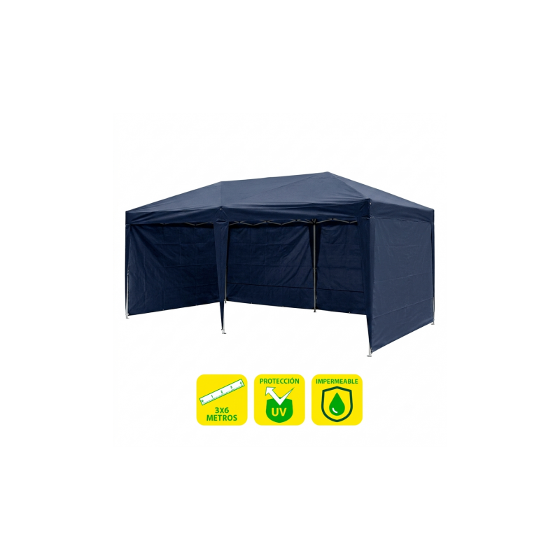 CARPA PLEGABLE ACERO 3X6 METROS AZUL...