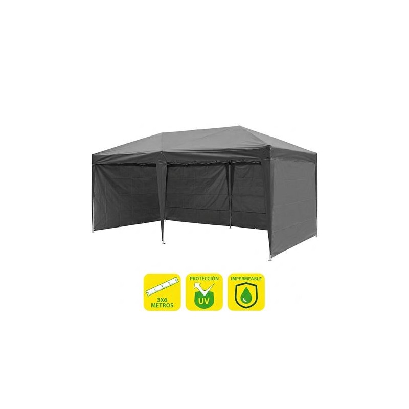 CARPA PLEGABLE ACERO 3X6 METROS GRIS...