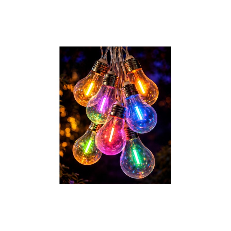 GUIRNALDA DE 10 BOMBILLAS LED MULTICOLOR 4 METROS SOLAR FOREVER