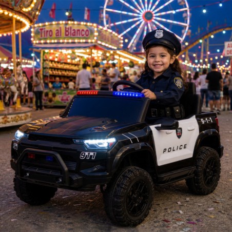 COCHE INFANTIL A BATERIA CON CONTROL REMOTO COCHE PATRULLA