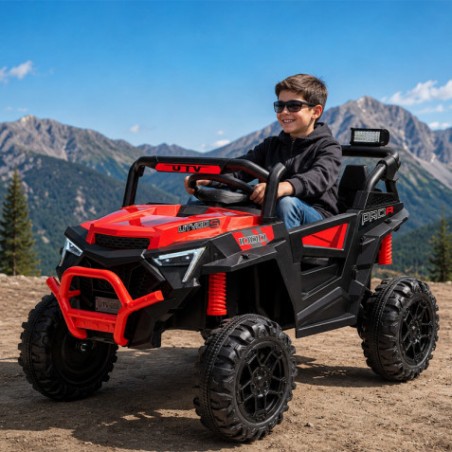COCHE INFANTIL A BATERIA CON CONTROL REMOTO BUGGY 4X4 ROJO