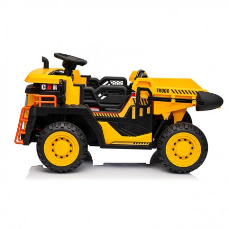 CAMION INFANTIL A BATERIA CON PLATAFORMA DE CARGA AMARILLO