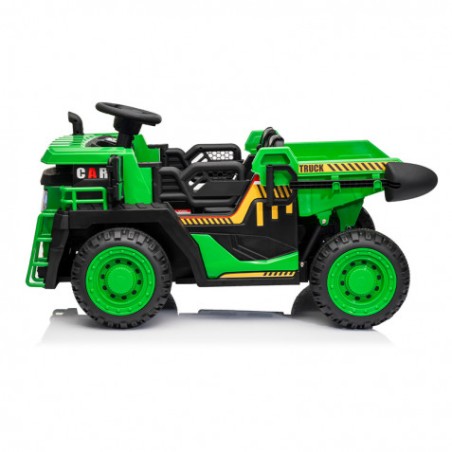 CAMION INFANTIL A BATERIA CON PLATAFORMA DE CARGA VERDE