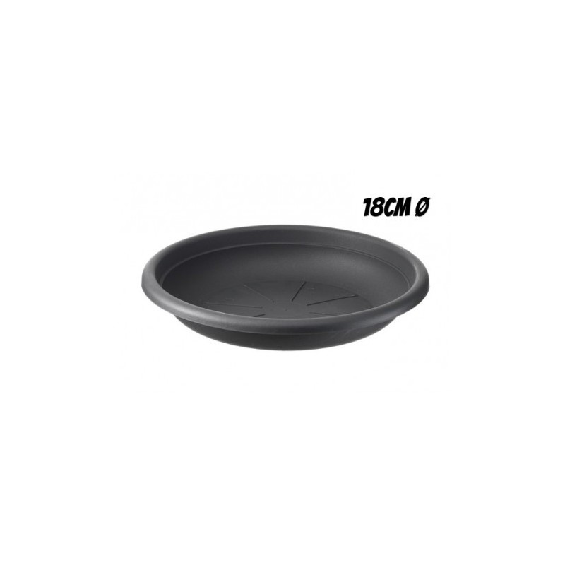 PLATO PARA MACETA 18CM ANTRACITA ARTPLAST