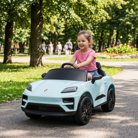 COCHE INFANTIL A BATERIA CON CONTROL REMOTO PORSCHE MACAN CELESTE