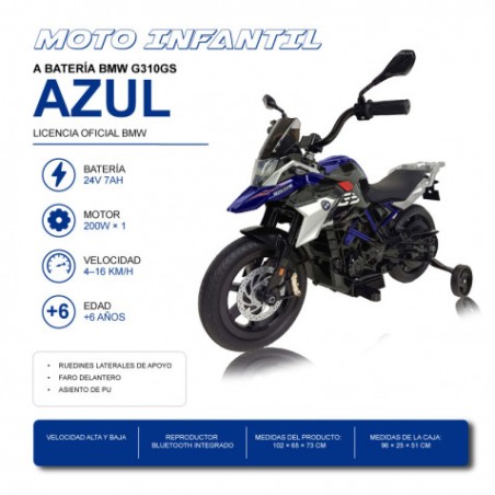MOTO INFANTIL A BATERIA BMW G310GS AZUL