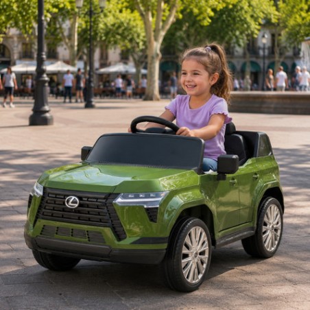 COCHE INFANTIL A BATERIA CON CONTROL REMOTO LEXUS GX550 VERDE