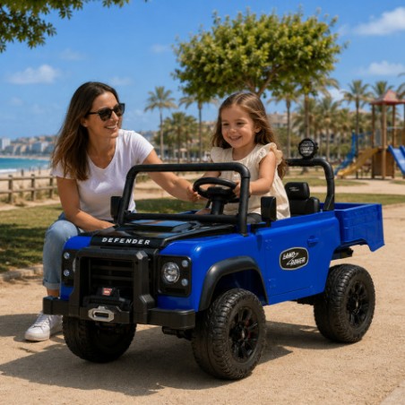 COCHE INFANTIL A BATERIA CONTROL REMOTO LAND ROVER DEFENDER CLASSIC AZUL
