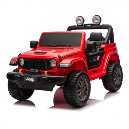 COCHE INFANTIL A BATERIA CON CONTROL REMOTO JEEP WRANGLER RUBICON ROJO