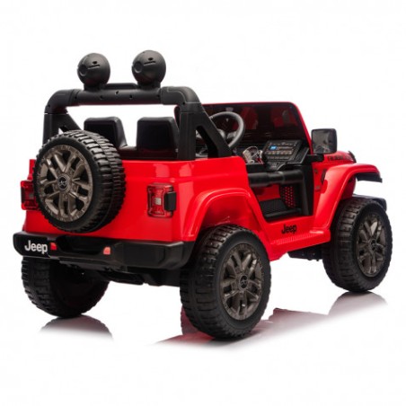 COCHE INFANTIL A BATERIA CON CONTROL REMOTO JEEP WRANGLER RUBICON ROJO