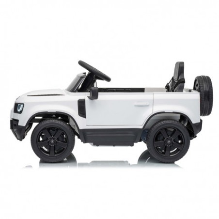 COCHE INFANTIL A BATERIA CON CONTROL REMOTO LAND ROVER DEFENDER BLANCO