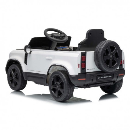 COCHE INFANTIL A BATERIA CON CONTROL REMOTO LAND ROVER DEFENDER BLANCO