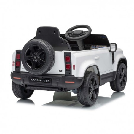 COCHE INFANTIL A BATERIA CON CONTROL REMOTO LAND ROVER DEFENDER BLANCO