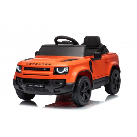 COCHE INFANTIL A BATERIA CON CONTROL REMOTO LAND ROVER DEFENDER NARANJA