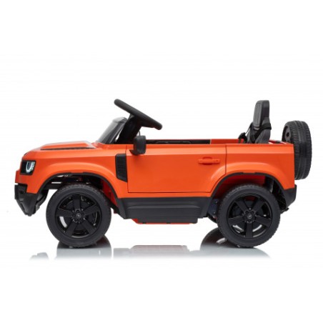 COCHE INFANTIL A BATERIA CON CONTROL REMOTO LAND ROVER DEFENDER NARANJA