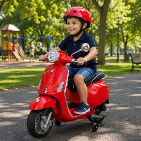 MOTO INFANTIL A BATERIA VESPA PRIMAVERA ROJO