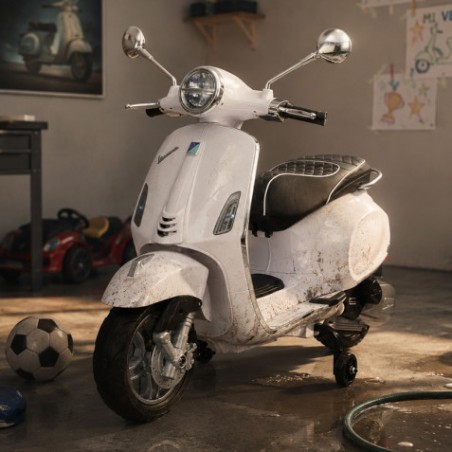 MOTO INFANTIL A BATERIA VESPA PRIMAVERA BLANCA