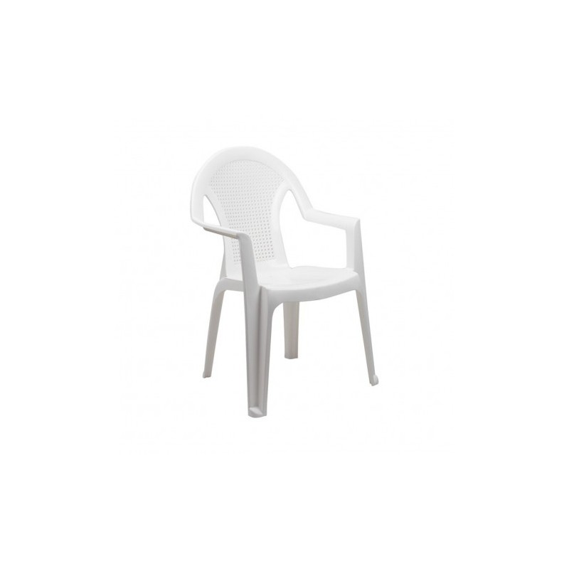 SILLA CON REPOSABRAZOS RATTAN BLANCA