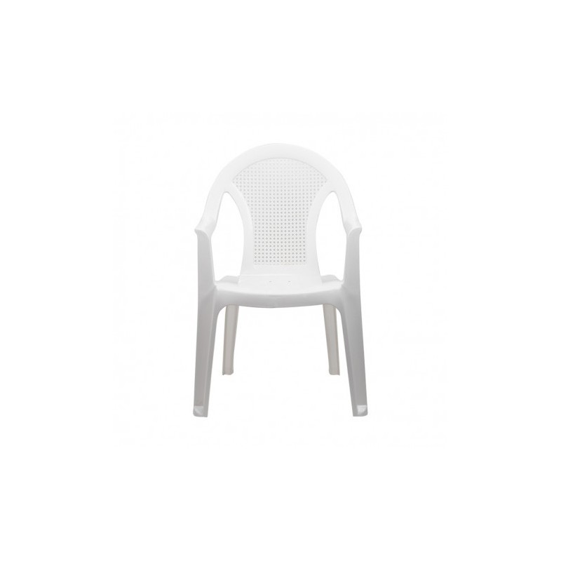 SILLA CON REPOSABRAZOS RATTAN BLANCA