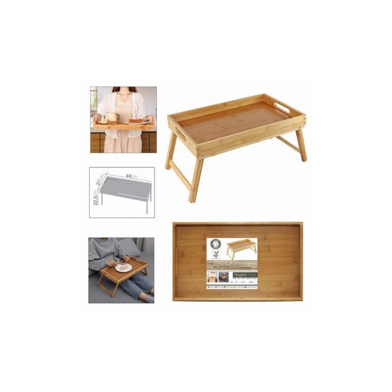 BANDEJA BAMBU PARA CAMA 44X27X5.5-22.5CM