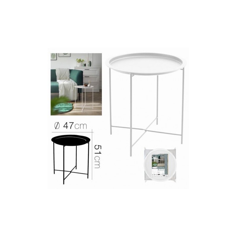 MESA DE METAL BLANCA 47X51CM