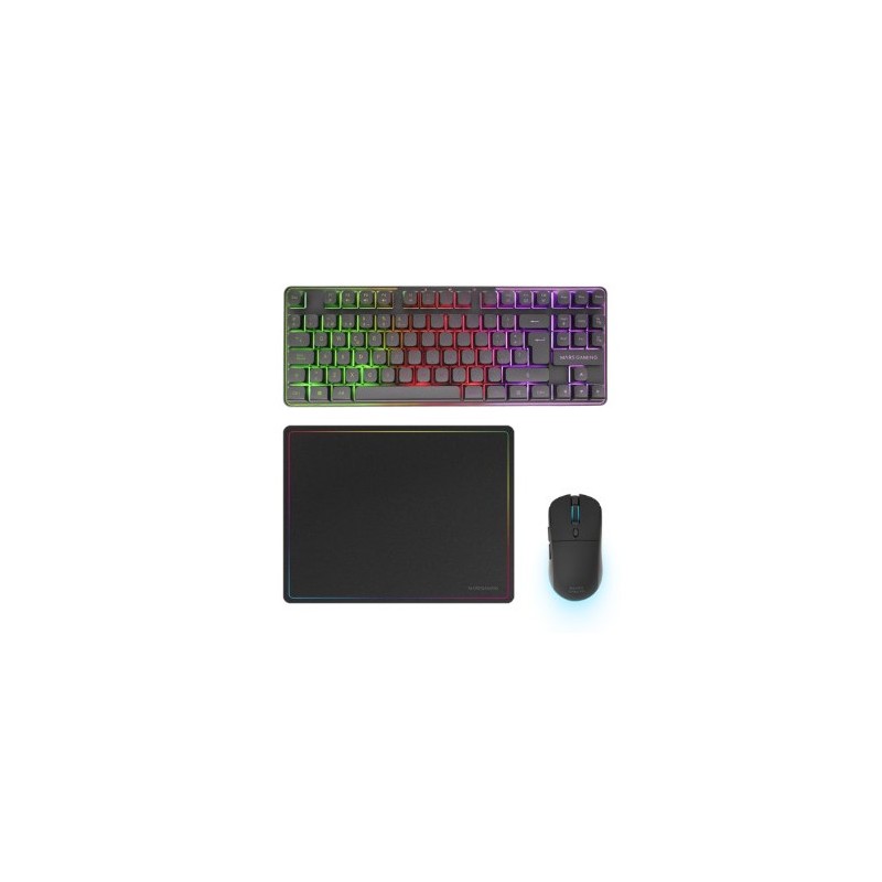 PACK GAMING 3 EN 1 | TECLADO H-MECH | RATÓN RGB | ALFOMBRILLA MARS GAMING