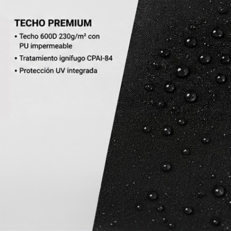 CARPA PROFESIONAL HEX.50 CON PAREDES 3X3 METROS NEGRA SUNGARDEN