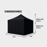 CARPA PROFESIONAL HEX.50 CON PAREDES 3X3 METROS NEGRA SUNGARDEN